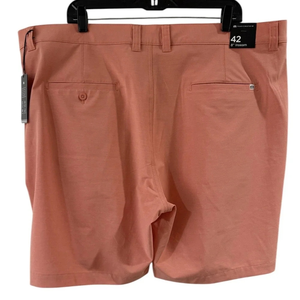 Travis Mathew Tech Chino Shorts Mens 42 Pink Terra Cota Performance Golf New